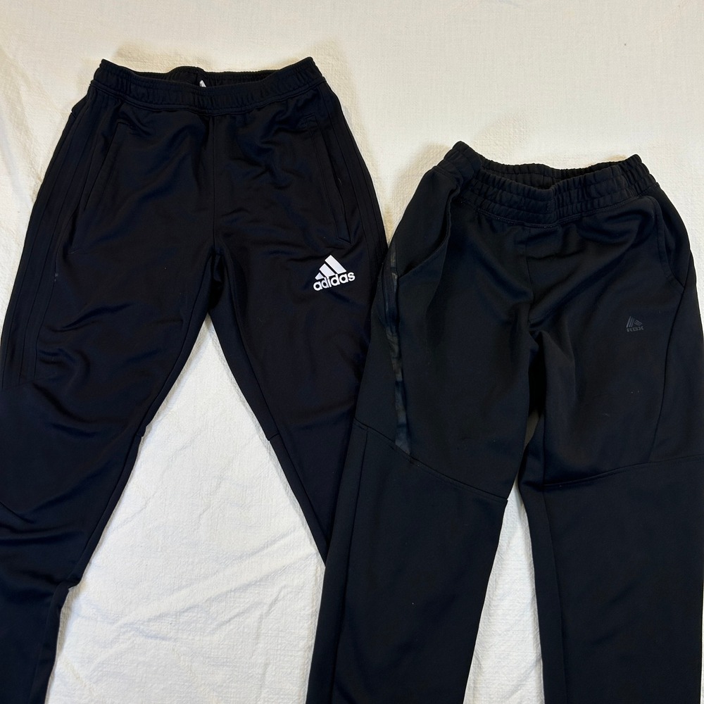 Lot of 2 Women's Black Athletic Joggers Adidas Climacool & RBX Pants Small